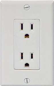 RECPT DPLX STD DECR 3W 15A WHT