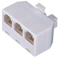 ADAPTER PHONE OUTLET 3-WAY WHT