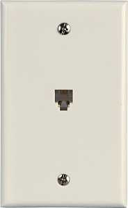 WALL JACK MODLR PHONE FLSH WHT