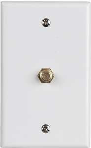 COAX CABLE WALL JACK WHITE    