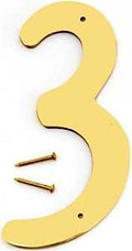 NUMBER HOUSE 3 SB 4IN POL BRS 