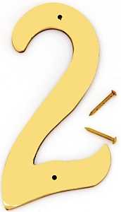 NUMBER HOUSE 2 SB 4IN POL BRS 