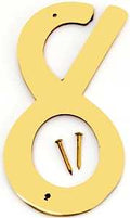 NUMBER HOUSE 8 SB 4IN POL BRS 