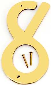 NUMBER HOUSE 8 SB 4IN POL BRS 