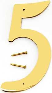 NUMBER HOUSE 5 SB 4IN POL BRS 