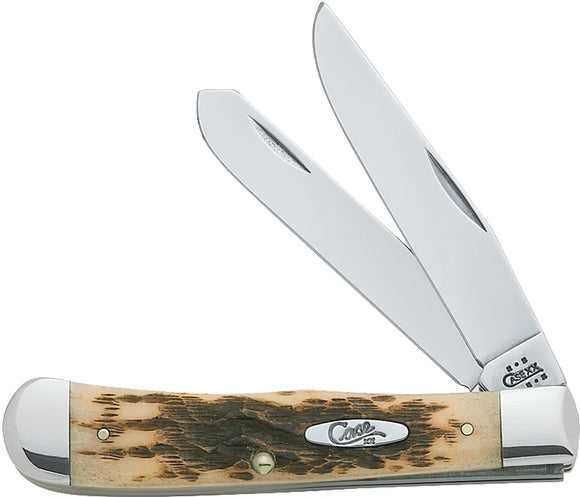 Case XX 00163 Folding Pocket Knife, Clip and Spey Blade, Polished Mirror Blade, 3-1/4 in Clip, 3.27 in Spey L Blade