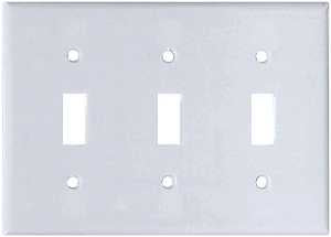 WALL PLATE 3GANG TGL STD WHITE