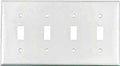 WALL PLATE 1 TOGGLE 4GANG WHT 