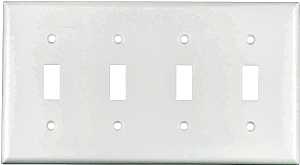 WALL PLATE 1 TOGGLE 4GANG WHT 