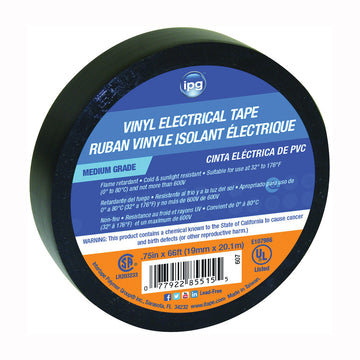 IPG 85835 Electrical Tape, 66 ft L, 3/4 in W, PVC Backing
