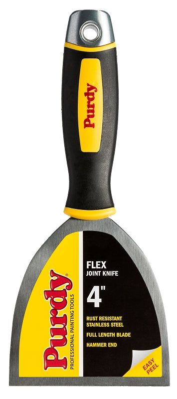 Purdy 14A900040 Premium Joint Knife, 4 in W Blade, Stainless Steel Blade, Flexible Blade, Cushion Grip Handle