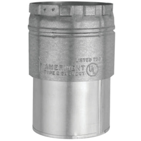 AmeriVent 3EDC Draft Hood Connector, 3 in Dia, 6 in OAL, Snap-Lock, Steel