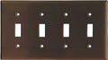 WALL PLATE 4GANG TGL STD BROWN