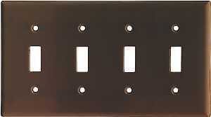 WALL PLATE 4GANG TGL STD BROWN