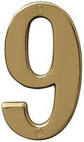NUMBER HOUSE 9 SB 5IN POL BRS 