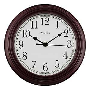 CLOCK WALL RND BURGUNDY 8.5IN 