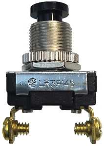 SWITCH PSHBTN SLVR/BLK 6A 120V