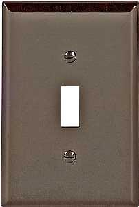 WALL PLATE 1GANG TGL MID BROWN
