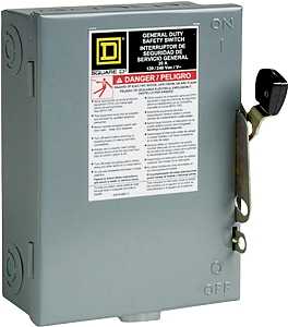 SWITCH SAFETY INDOOR 2P 3W 30A