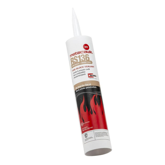 Metacaulk RS 136 Series 66408 Fire Block/Smoke Seal Caulk, Red, 40 to 100 deg F, 10.3 oz Cartridge