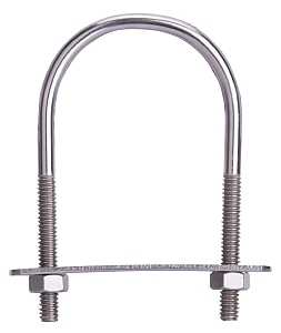 BOLT U SS W/NUT 1/4X2X3-1/2IN 