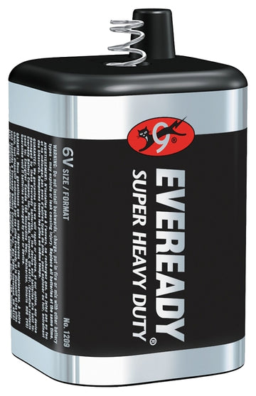 Eveready 1209 Lantern Battery, 6 V Battery, 12 Ah, Manganese Dioxide, Zinc