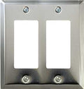 WALL PLATE 2GANG DECR STL CHRM