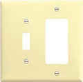 WALL PLATE TGL/RCKR 2GANG IVRY