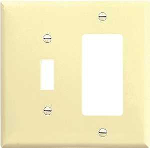 WALL PLATE TGL/RCKR 2GANG IVRY