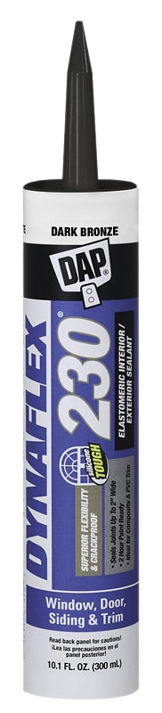 DYNAFLEX 230 18420 Premium Sealant, Dark Bronze, 1 day Curing, 40 to 100 deg F, 10.1 oz Cartridge