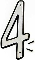 NUMBER HOUSE 4 PLST 4IN REFLEC