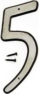 NUMBER HOUSE 5 PLST 4IN REFLEC