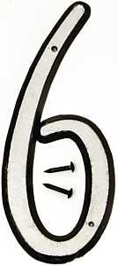 NUMBER HOUSE 6 PLST 4IN REFLEC