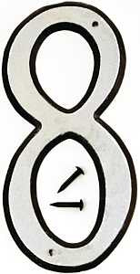 NUMBER HOUSE 8 PLST 4IN REFLEC