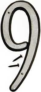 NUMBER HOUSE 9 PLST 4IN REFLEC