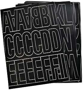 NUMBER/LETTER SET 3IN VNYL BLK