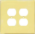 WALL PLATE 2GANG DPLX RECPT IV