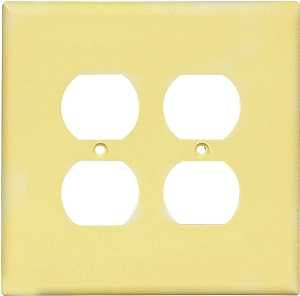 WALL PLATE 2GANG DPLX RECPT IV