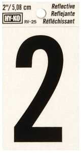 NUMBER HOUSE 2 2IN REFL BLK   