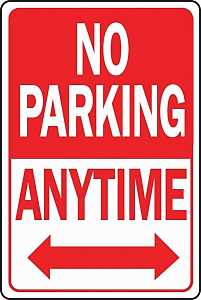 SIGN NO PARKING ANYTIME HWY   