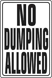 SIGN NO DUMPING ALLOWED HWY   