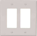WALL PLATE 2 GANG DECR MID WHT