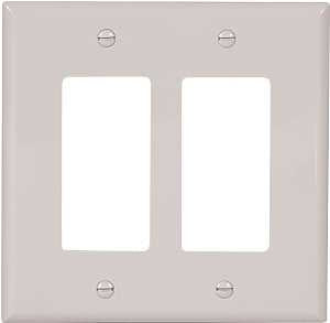 WALL PLATE 2 GANG DECR MID WHT