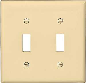 WALL PLATE 2 GANG TGL STD IVRY