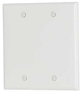WALLPLATE BLANK 2GANG FLSH WHT