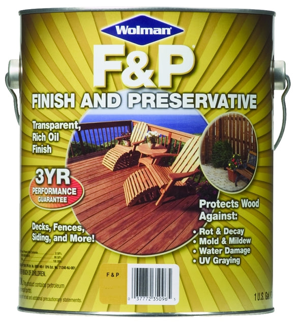 Wolman 14396 Stain and Wood Preservative, Natural, Liquid, 1 gal, Can