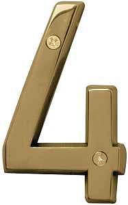 NUMBER HOUSE 4 SB 4IN POL BRS 