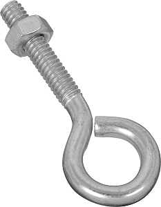 EYE BOLT W/NUT 1/4X2-1/2IN ZNC