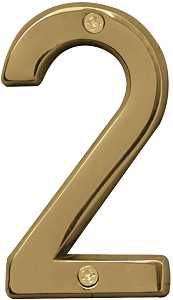 NUMBER HOUSE 2 SB 4IN POL BRS 