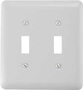 WALL PLATE 2GANG TGL STEEL WHT